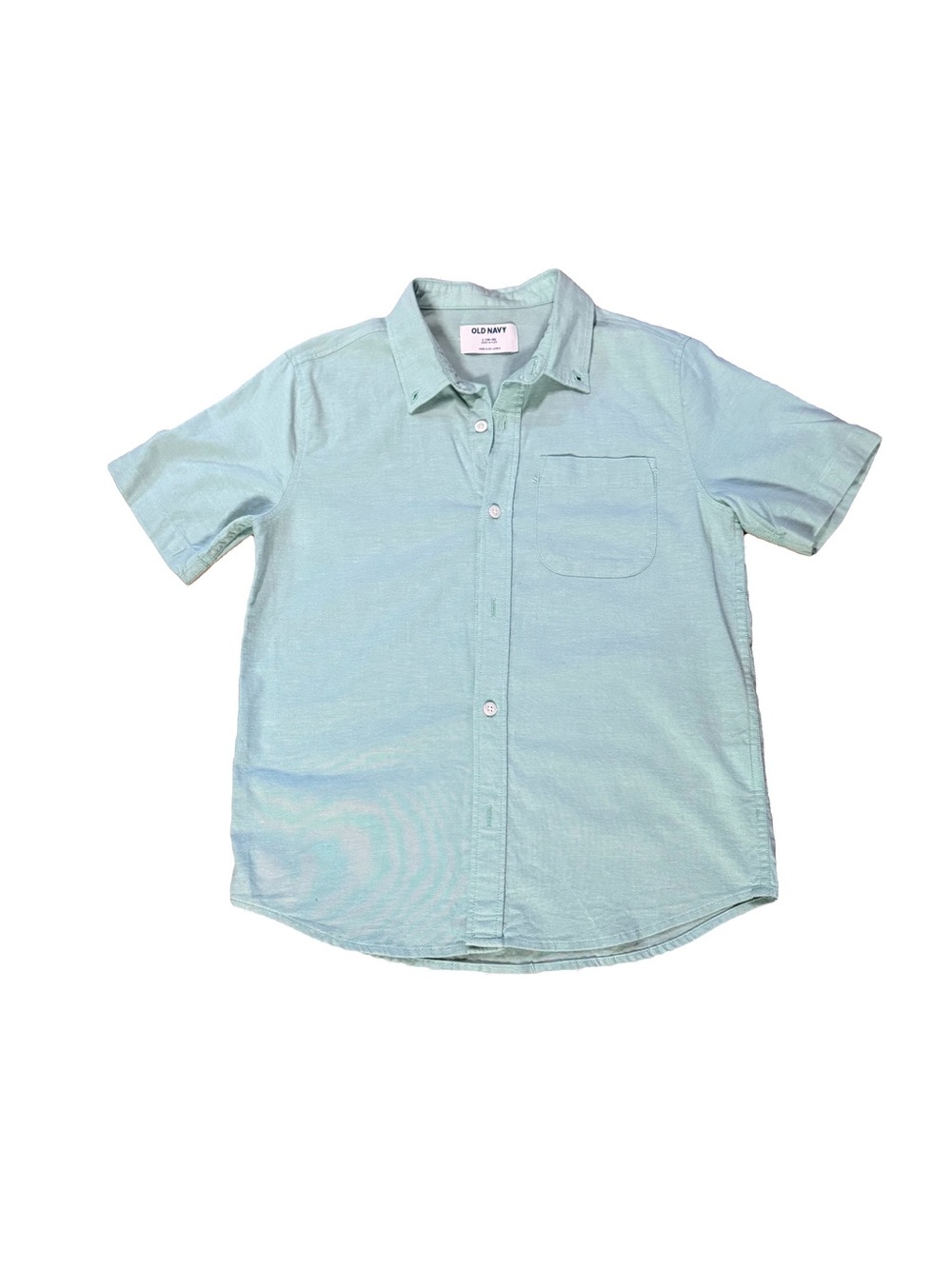 Kids Old Navy Light Mint Short-Sleeve Button-Down Shirt Youth Large 10-12